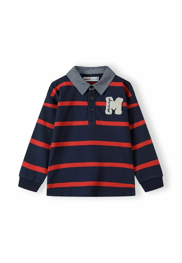 STRIPED WITH COLLAR - Langarmshirt - navy/red