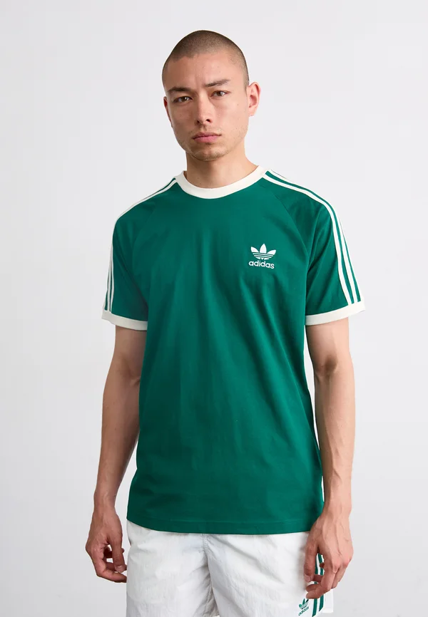STRIPES TEE - T-Shirt print - collegiate green/off white