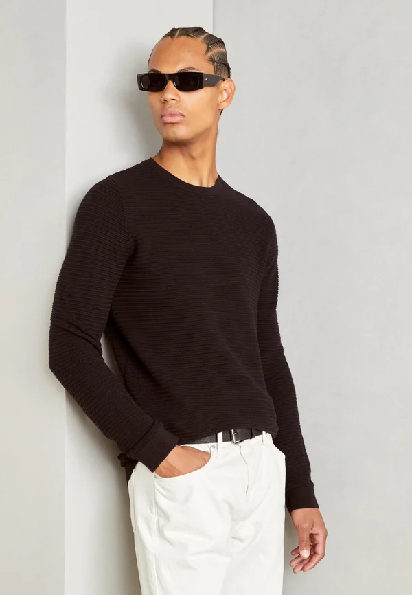 STRUCTURE - Strickpullover - black