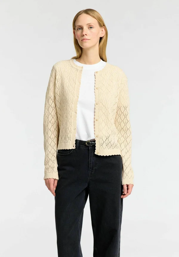 STRUCTURED FIT - Strickjacke - birch