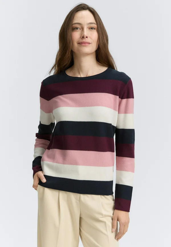 STRUCTURED STRIPED - Strickpullover - big rose knit stripe