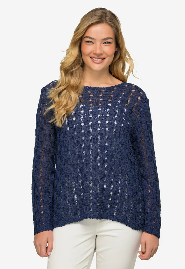 STRUKTUR BÄNDCHENGARN - Strickpullover - medium blue