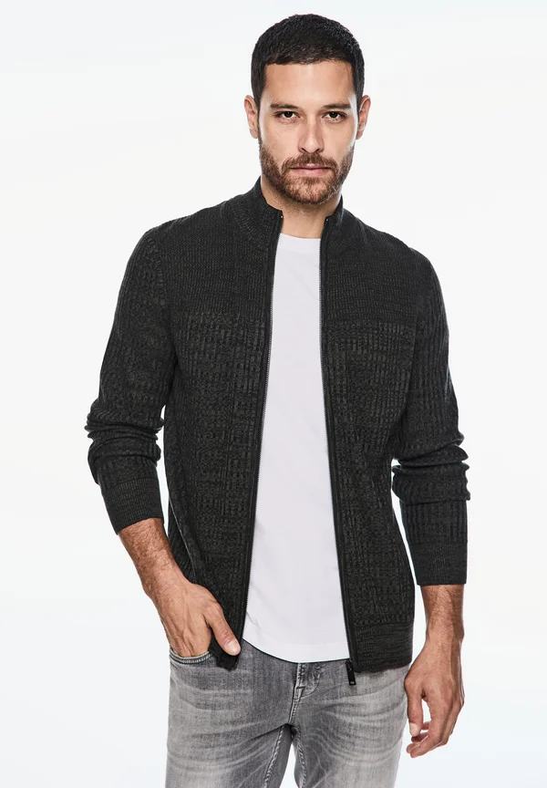 STRUKTUR - Strickjacke - schwarz