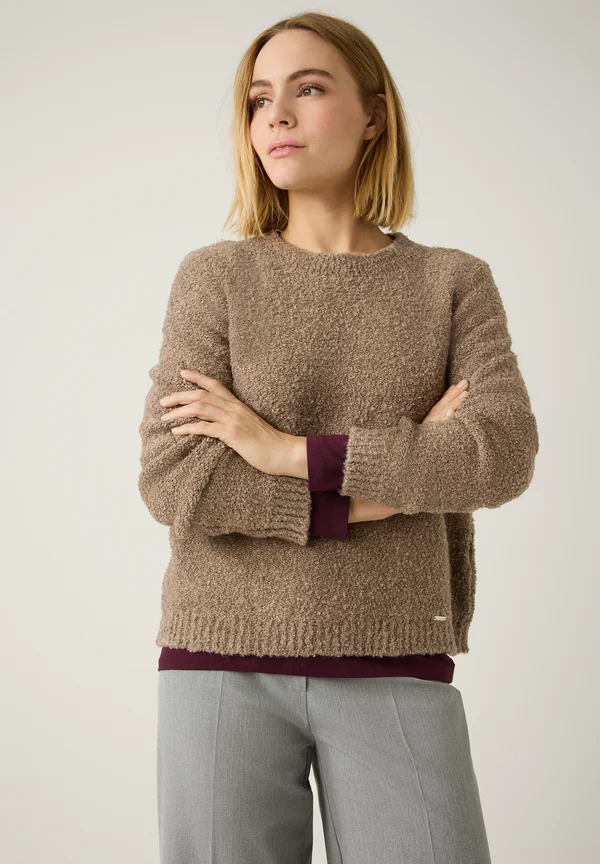 STRUKTUR - Strickpullover - taupe melange