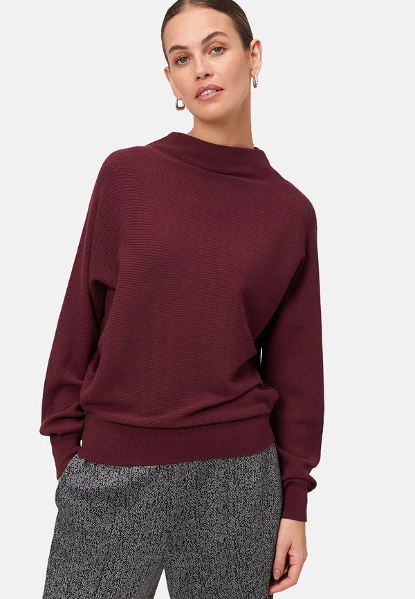 STRUKTURIERT MIT STEHKRAGEN - Strickpullover - mystic berry
