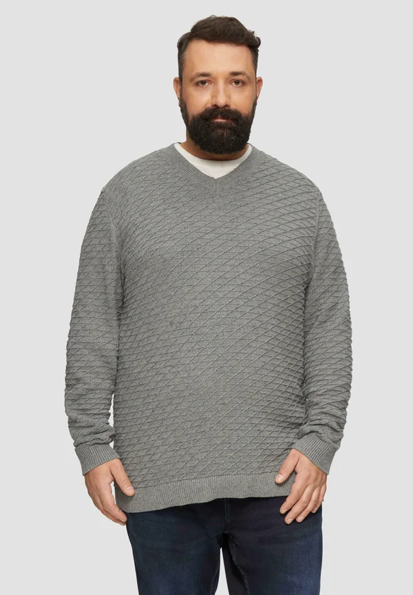 STRUKTURIERTER - Strickpullover - graphit