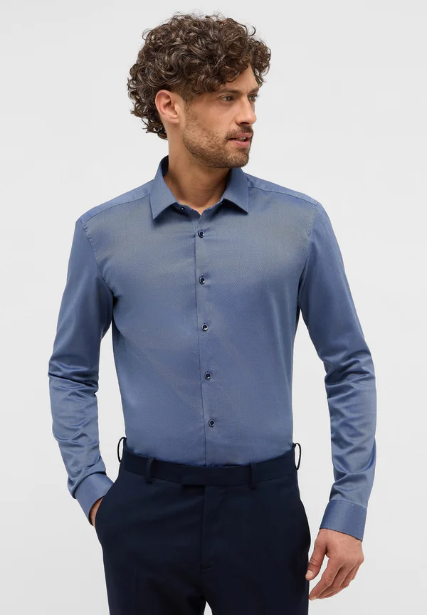 STRUKTURIERTES LANGARM SUPER SLIM - Businesshemd - denim