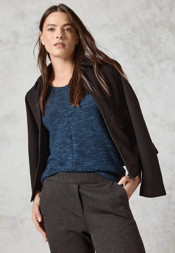 STRUKTURMIX - Strickpullover - blau