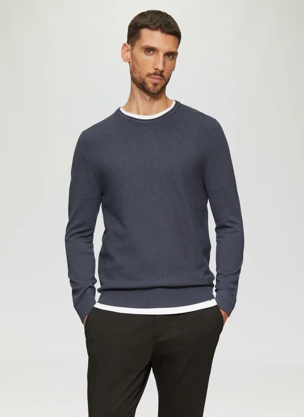 STRUKTURMIX - Strickpullover - navy