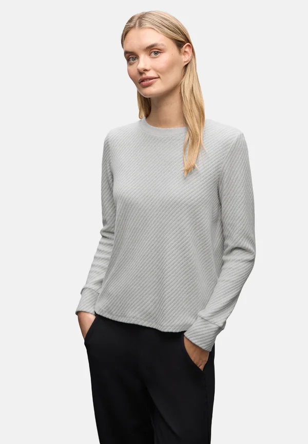 STRUKTURSHIRT - Strickpullover - grau