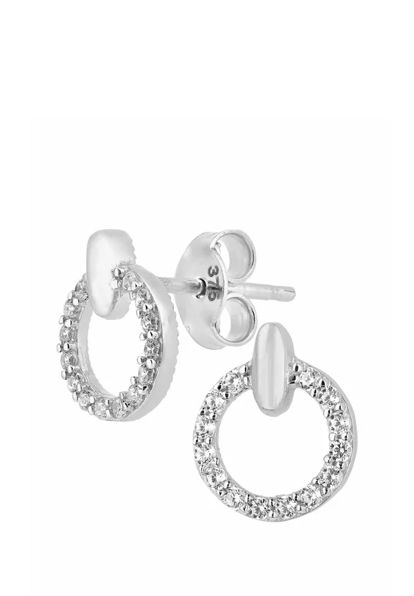 STUD WITH CZ STONES IN ROUND DESIGN - Ohrringe - white gold