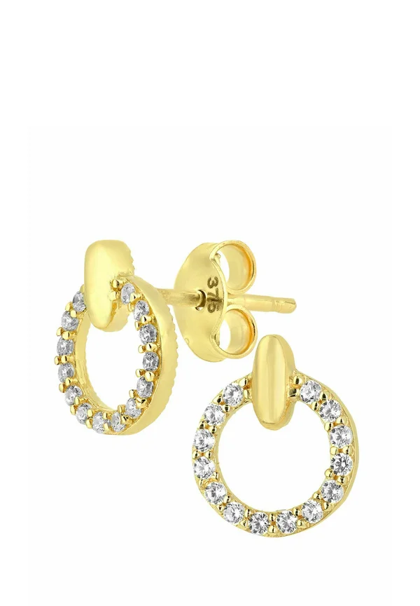 STUD WITH CZ STONES IN ROUND DESIGN - Ohrringe - yellow gold-coloured