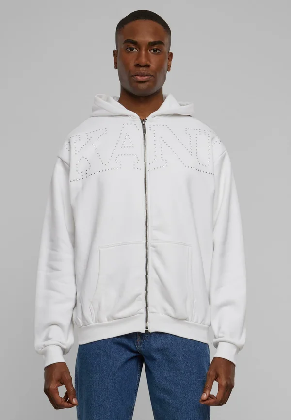 STUDDED - Sweatjacke - white
