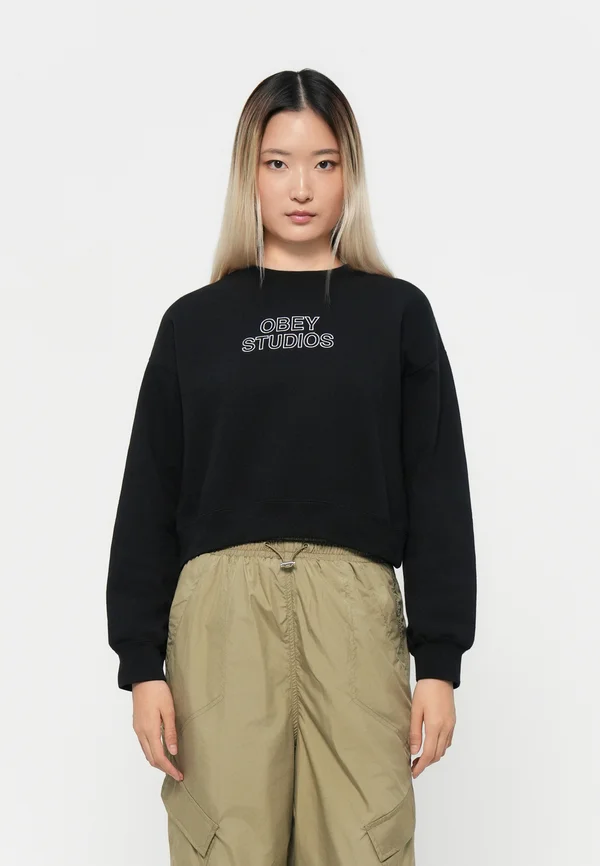 STUDIOS CROPPED CREW - Sweatshirt - digital black