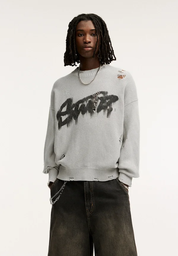 STWD GRAFFITI - Strickpullover - grey