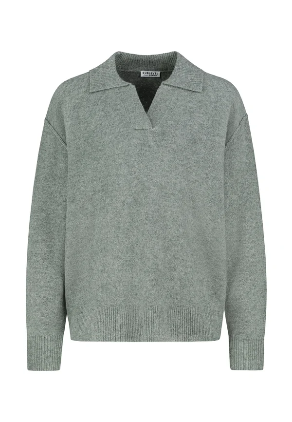 SUBLEVEL MIT POLOKRAGEN - Strickpullover - green