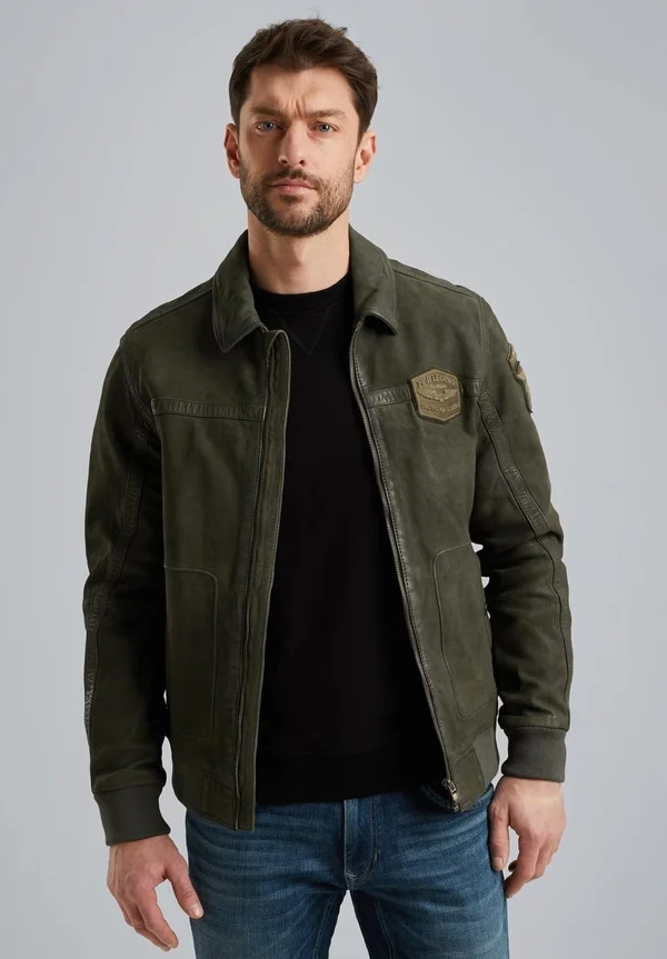 SUMMER HUDSON - Lederjacke - olive night