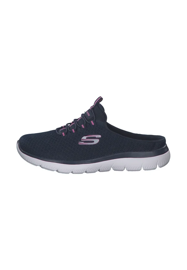 SUMMITS - Pantolette flach - navy mesh hot pink trim