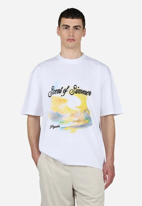 SUMON OVERSIZED TEE - T-Shirt print - white