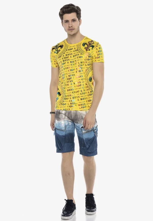 SUNRISE - Jeans Shorts - gelb-blau