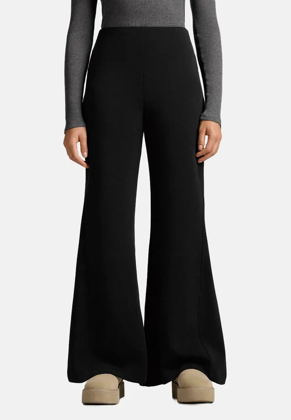 SUPER HIGH-RISE FLARE WITH BRUSHED  - Stoffhose - black