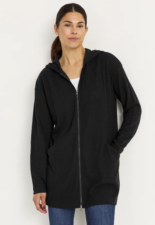SUPER SOFT LONG WITH POCKETS - Strickjacke - black