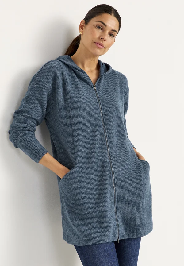 SUPER SOFT LONG WITH POCKETS - Strickjacke - blue   melange