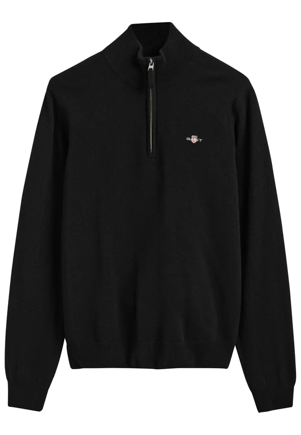 SUPERFINE HALF-ZIP  - Strickpullover - black