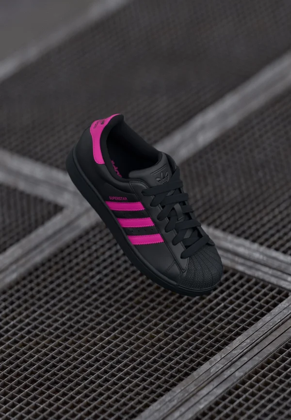 SUPERSTAR II - Sneaker low - core black/semi lucid fuchsia