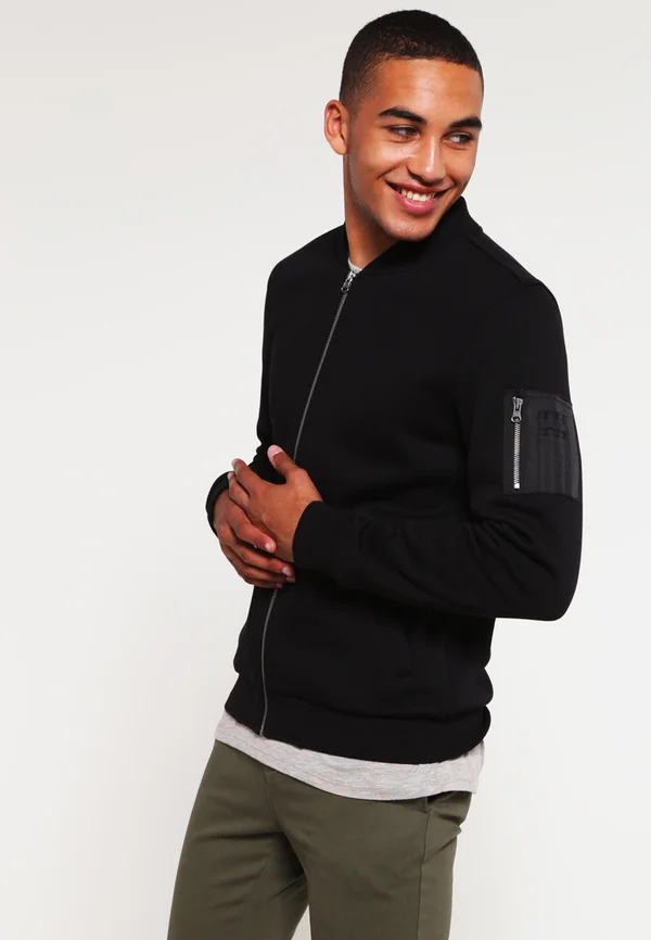 SWEAT BOMBER JACKET - Sweatjacke - black