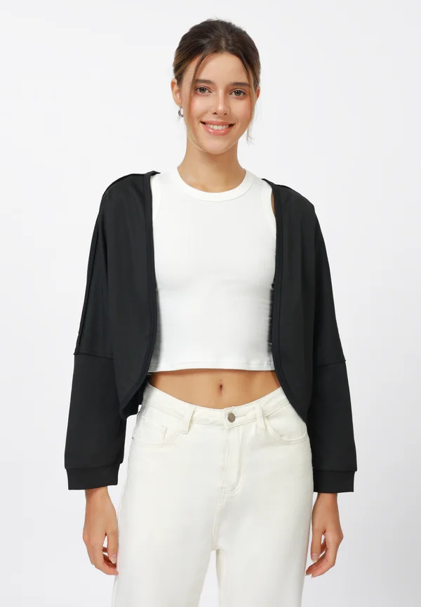 SWEAT - Strickjacke - black