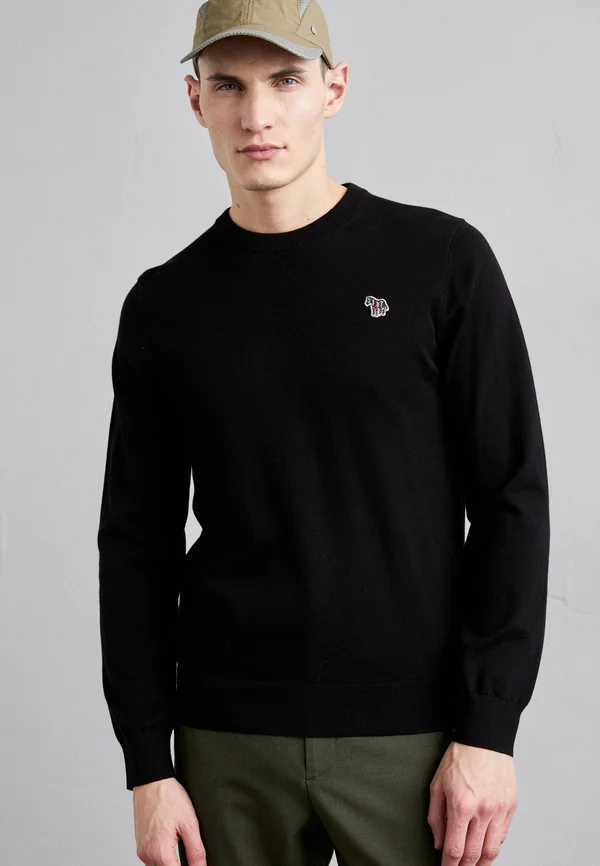 SWEATER CREW NECK - Strickpullover - black