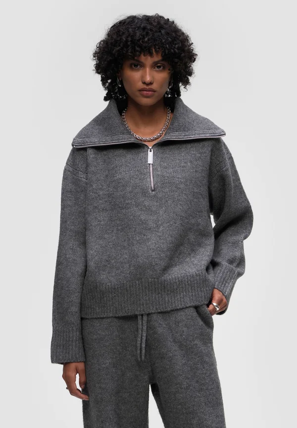 SWEATER NISA TROYER - Strickpullover - gray melange