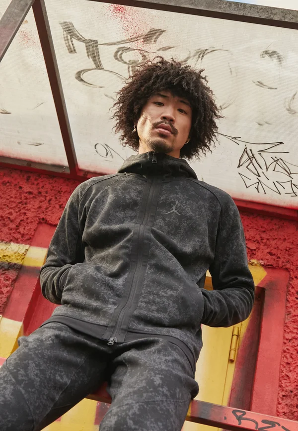 Sweatjacke - black/white