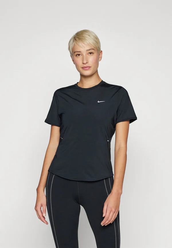 SWIFT TOP - Sport T-Shirt - black/reflective silver