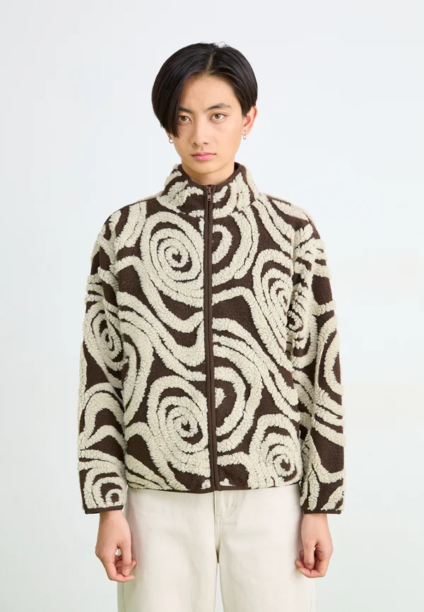 SWIRLS ZIP JACKET - Fleecejacke - brown/multi-coloured