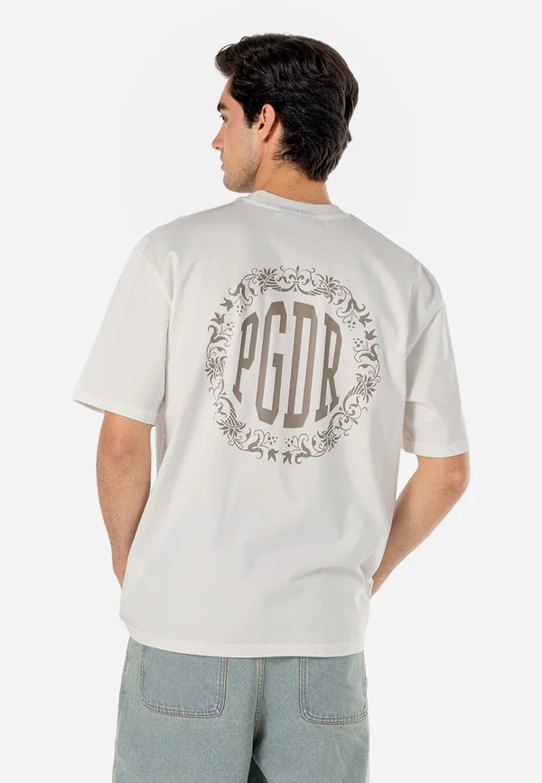 SYMEN TEE - T-Shirt print - washed warm white