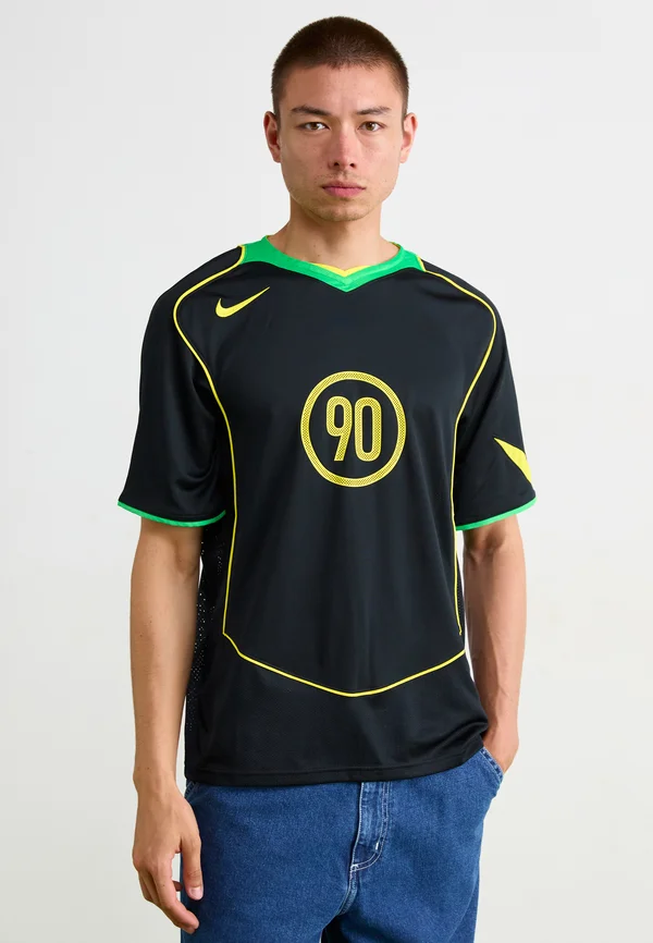 T-90 FOOTBALL JERSEY - T-Shirt print - black/green spark/opti yellow