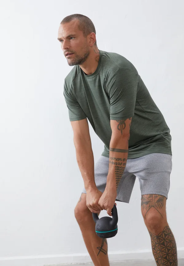 T-Shirt basic - mottled dark green