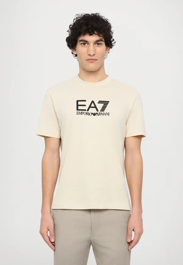 T-Shirt print - beige/black