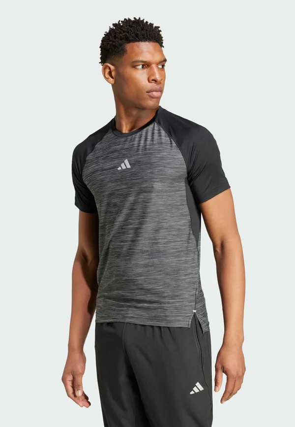 T-Shirt print - black melange