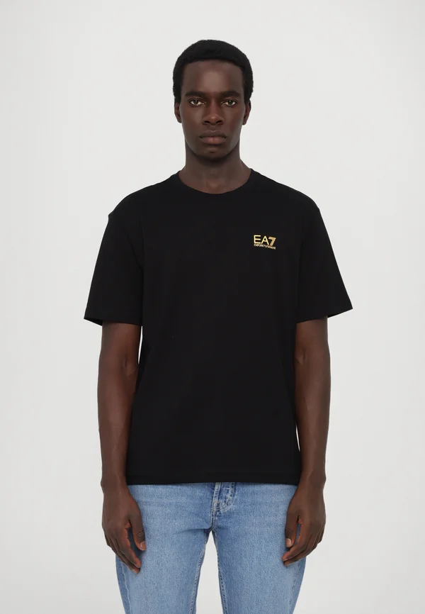 T-Shirt print - black/gold