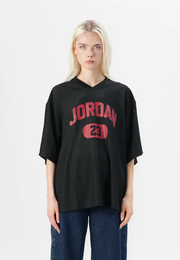 T-Shirt print - black/gym red