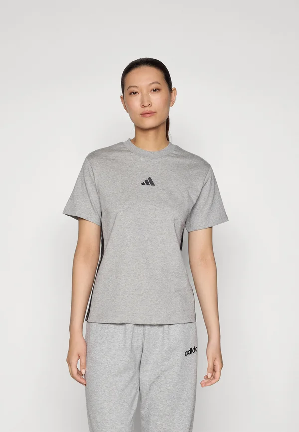 T-Shirt print - medium grey heather/black