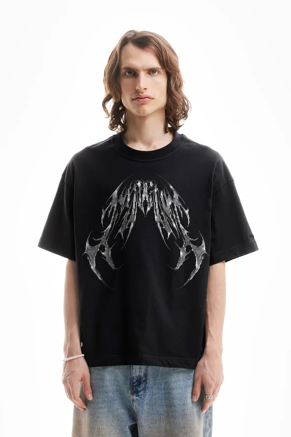 T-Shirt print - metal black