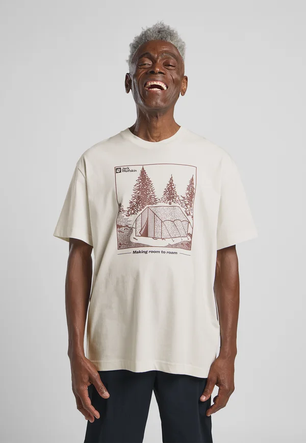 T-Shirt print - tent cotton white