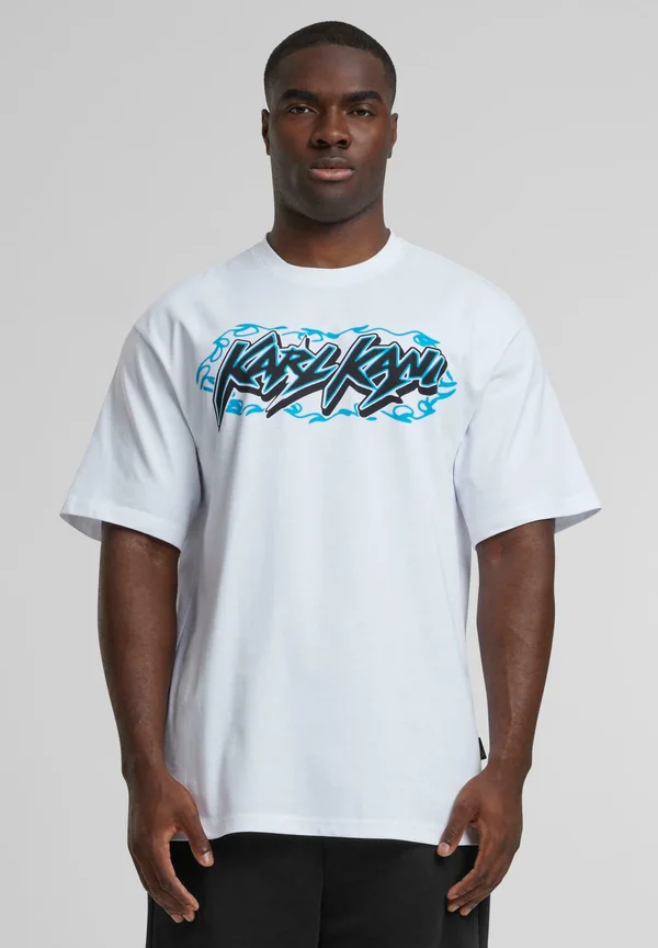 T-Shirt print - white blue