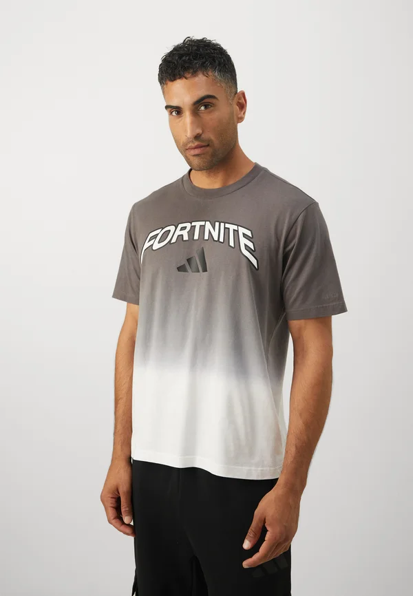 T-Shirt print - white/charcoal