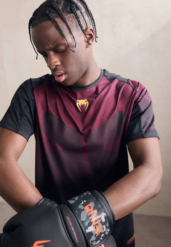 TACTICAL DRY TECH - T-Shirt print - black/burgundy/gold