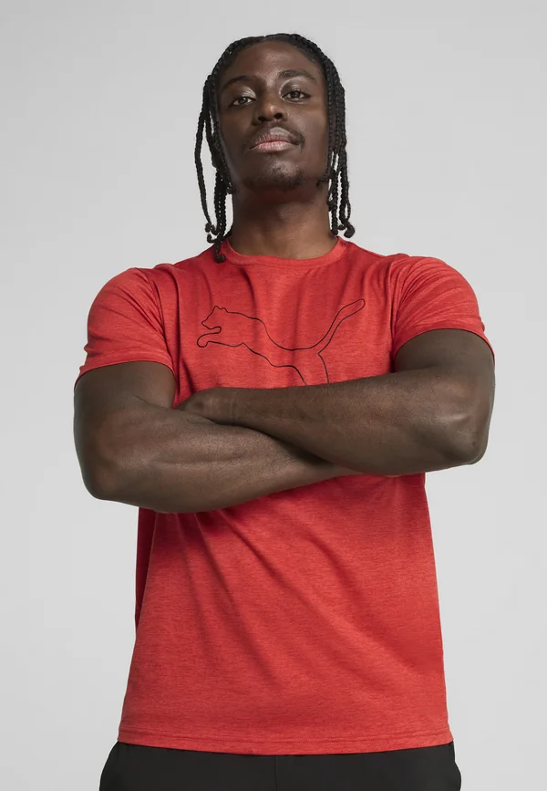 TAD ESSENTIAL HEATHER CAT CF LARGE  - Sport T-Shirt - red fire heather
